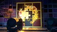 Talia Aiming a Spotlight to Solve a Cluemaster Puzzle